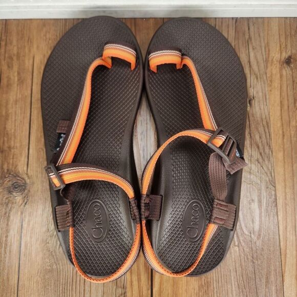 Chaco Bodhi Sandals Men's Size 11 Brown Orange Toe Loop Strappy Beach JCH108607 - Picture 7 of 12